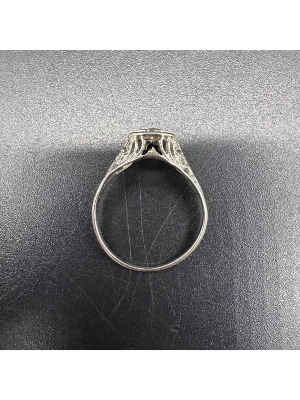 Antique Art Deco Sterling Silver Diamond Ring Small Child Jewelry Size 3.25 READ - Picture 2 of 9